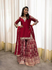 Pakistani Readymade Kurta with palazzo and Dupatta Set Salwar kameez