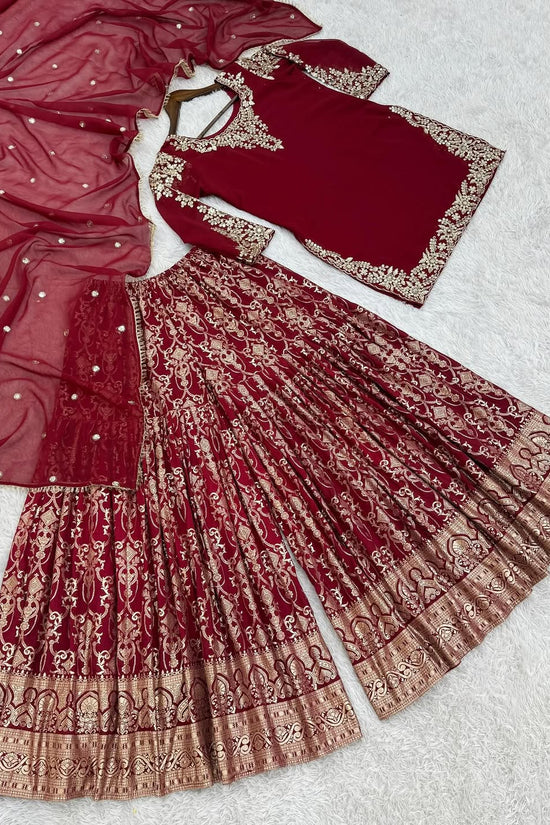 Pakistani Readymade Kurta with palazzo and Dupatta Set Salwar kameez