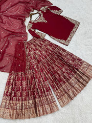 Pakistani Readymade Kurta with palazzo and Dupatta Set Salwar kameez