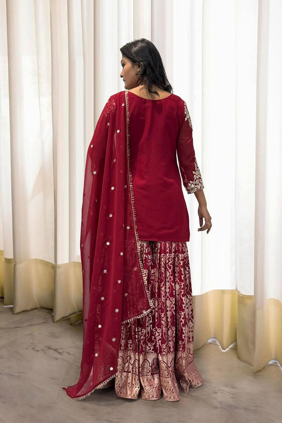 Pakistani Readymade Kurta with palazzo and Dupatta Set Salwar kameez