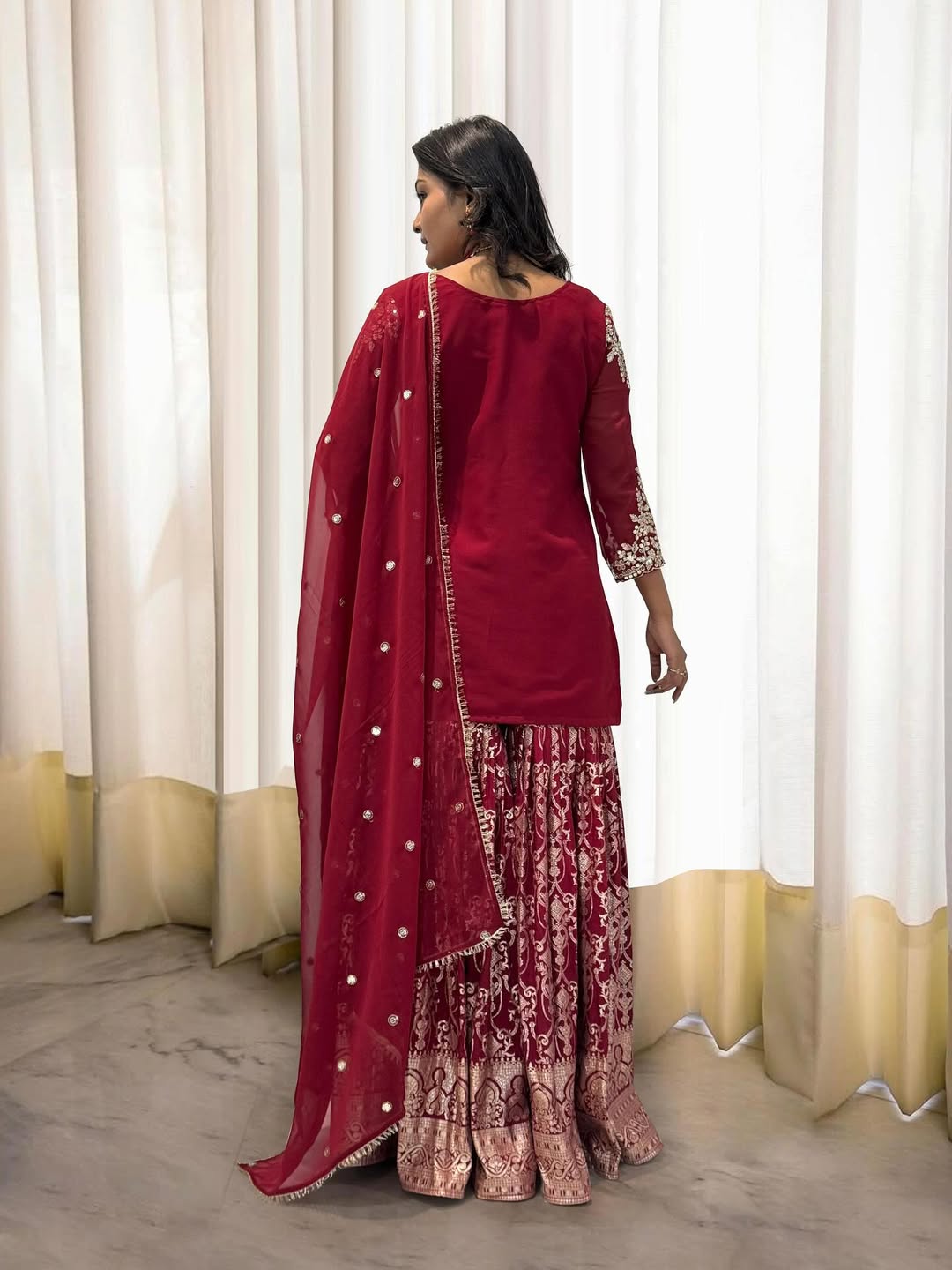 Pakistani Readymade Kurta with palazzo and Dupatta Set Salwar kameez