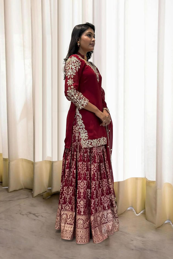 Pakistani Readymade Kurta with palazzo and Dupatta Set Salwar kameez