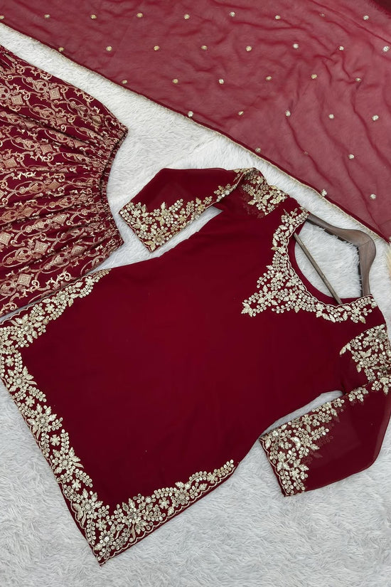Pakistani Readymade Kurta with palazzo and Dupatta Set Salwar kameez