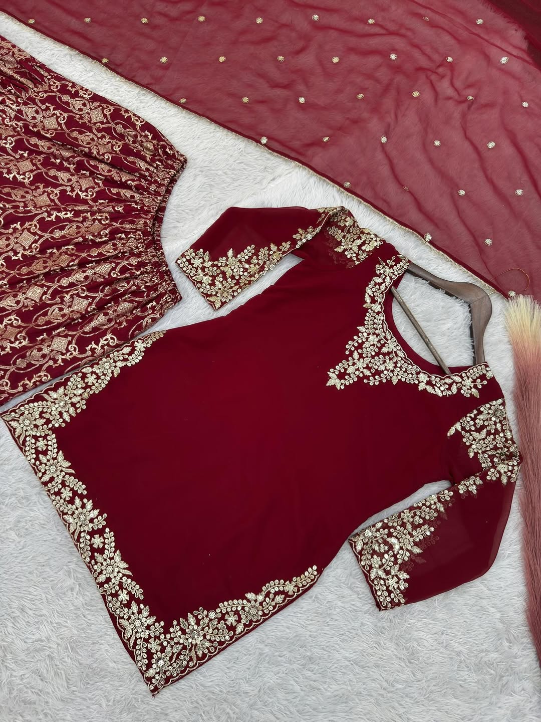Pakistani Readymade Kurta with palazzo and Dupatta Set Salwar kameez