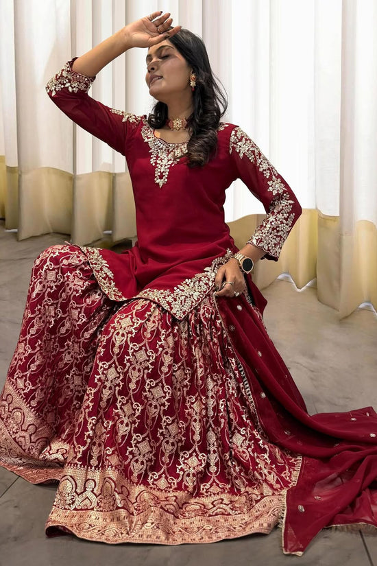 Pakistani Readymade Kurta with palazzo and Dupatta Set Salwar kameez
