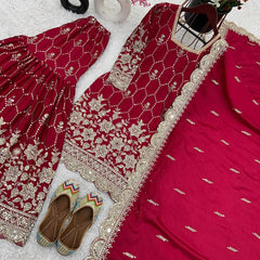 Pakistani Readymade Kurta with palazzo and Dupatta Set Salwar kameez