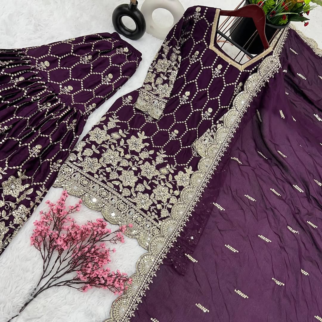 Pakistani Readymade Kurta with palazzo and Dupatta Set Salwar kameez