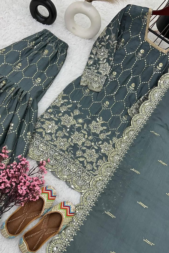Pakistani Readymade Kurta with palazzo and Dupatta Set Salwar kameez
