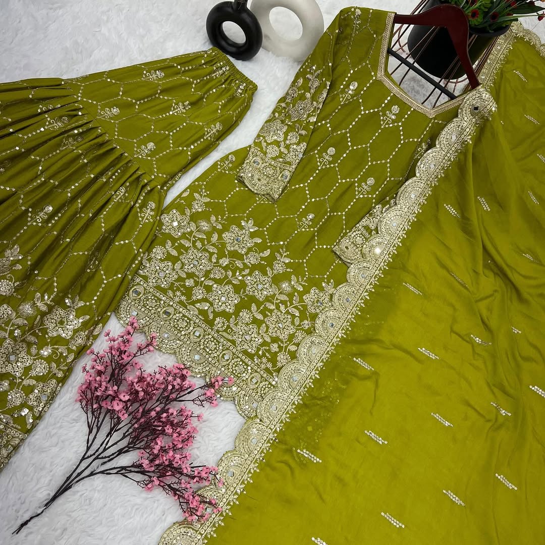Pakistani Readymade Kurta with palazzo and Dupatta Set Salwar kameez