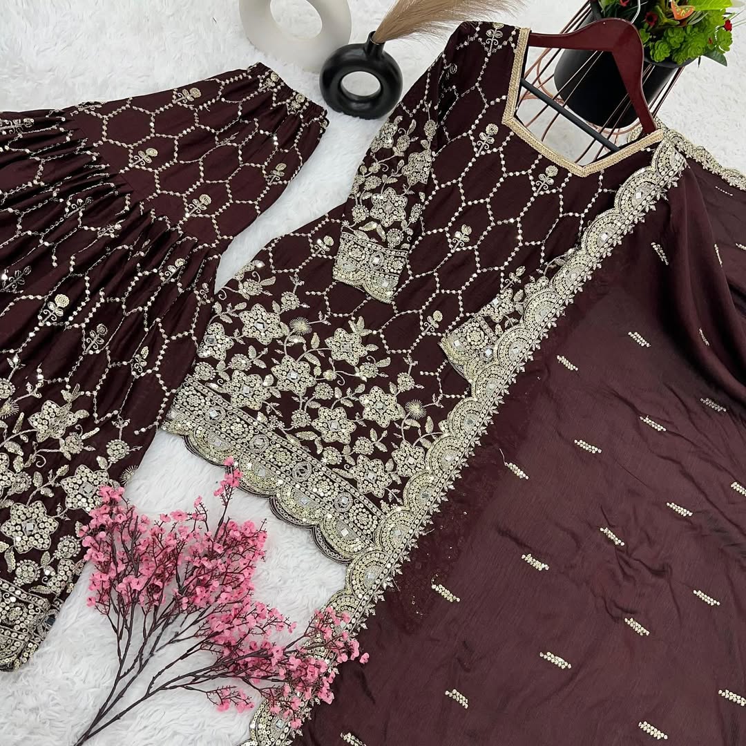 Pakistani Readymade Kurta with palazzo and Dupatta Set Salwar kameez