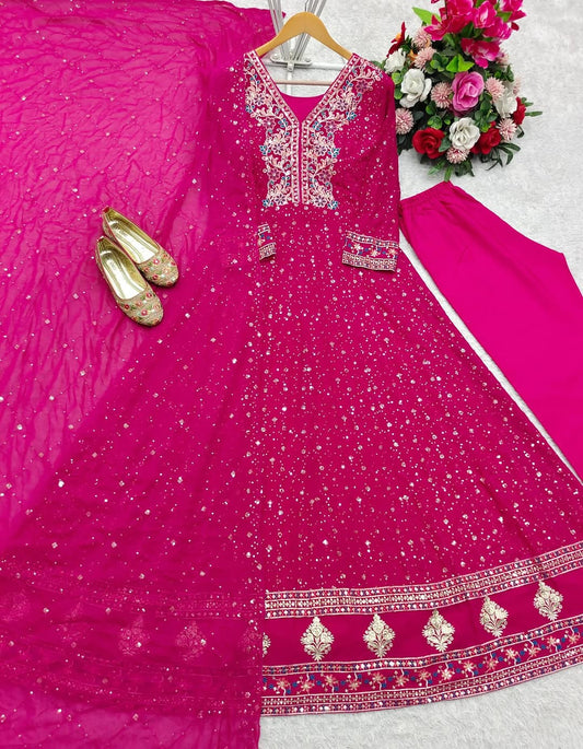 Pakistani Readymade Kurta with palazzo and Dupatta Set Salwar kameez