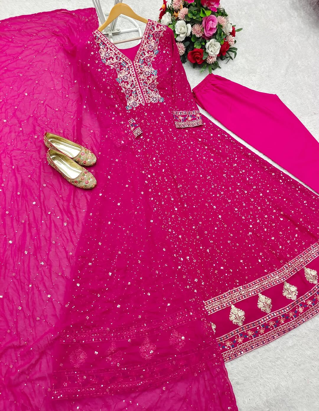 Pakistani Readymade Kurta with palazzo and Dupatta Set Salwar kameez