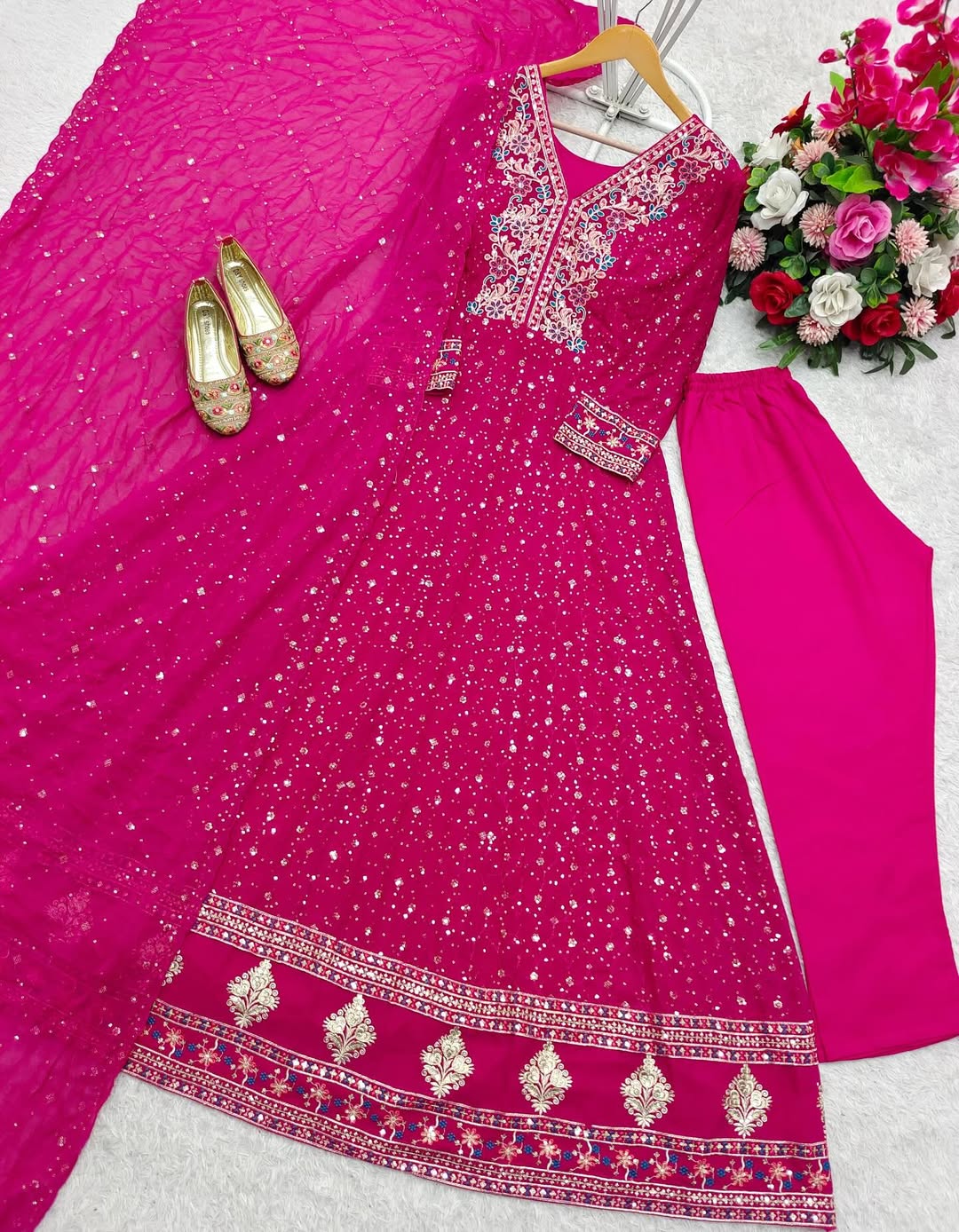Pakistani Readymade Kurta with palazzo and Dupatta Set Salwar kameez