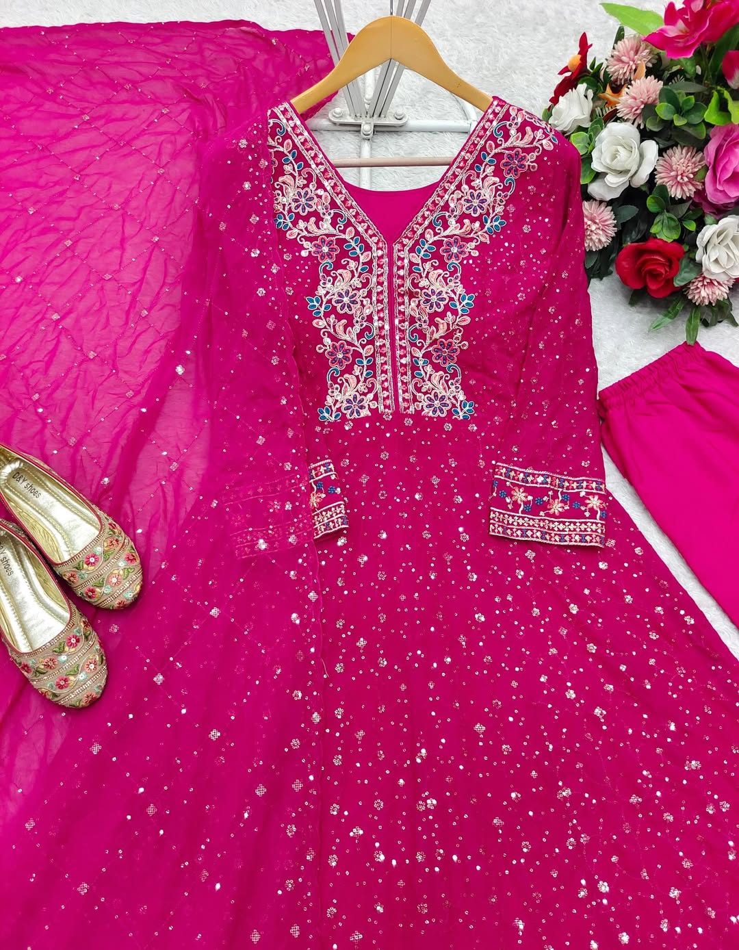 Pakistani Readymade Kurta with palazzo and Dupatta Set Salwar kameez