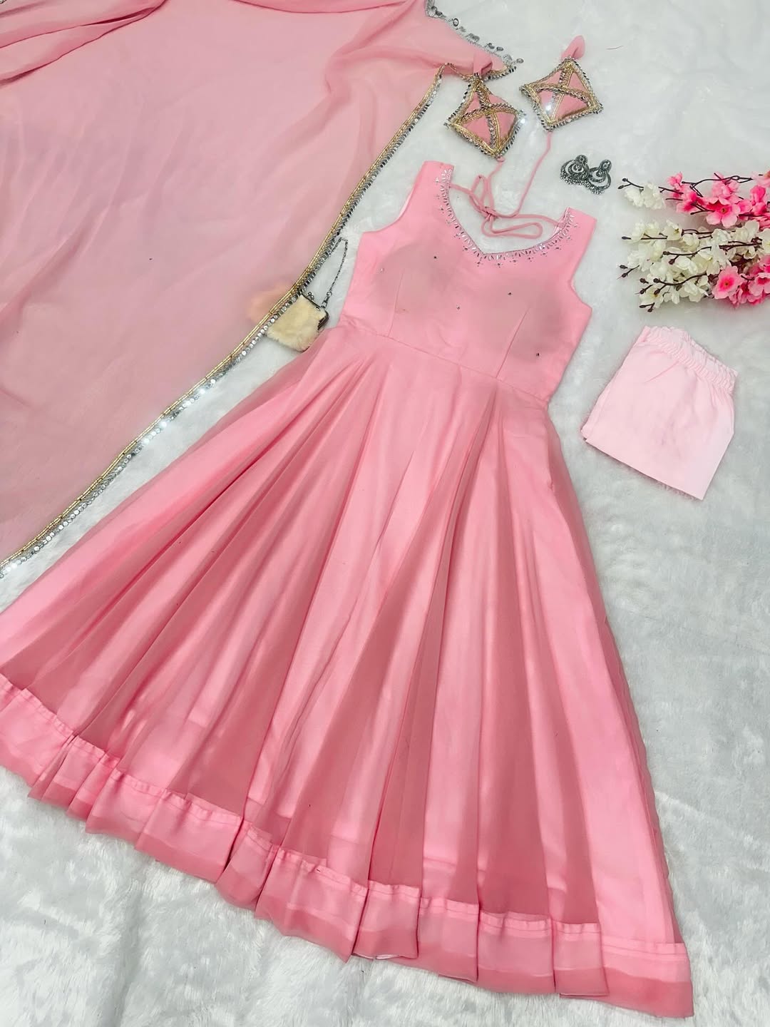 Pakistani Readymade Kurta with palazzo and Dupatta Set Salwar kameez