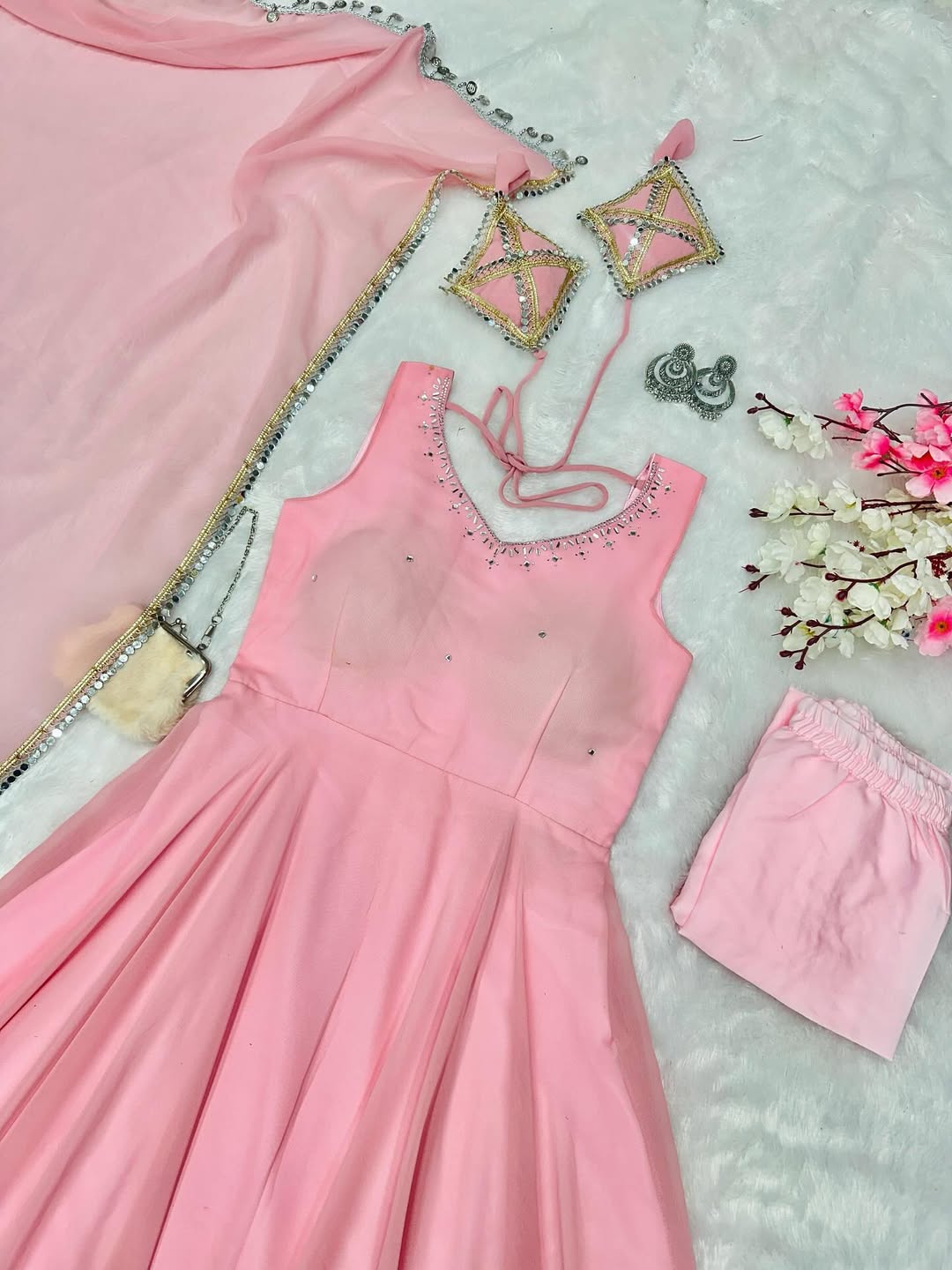 Pakistani Readymade Kurta with palazzo and Dupatta Set Salwar kameez
