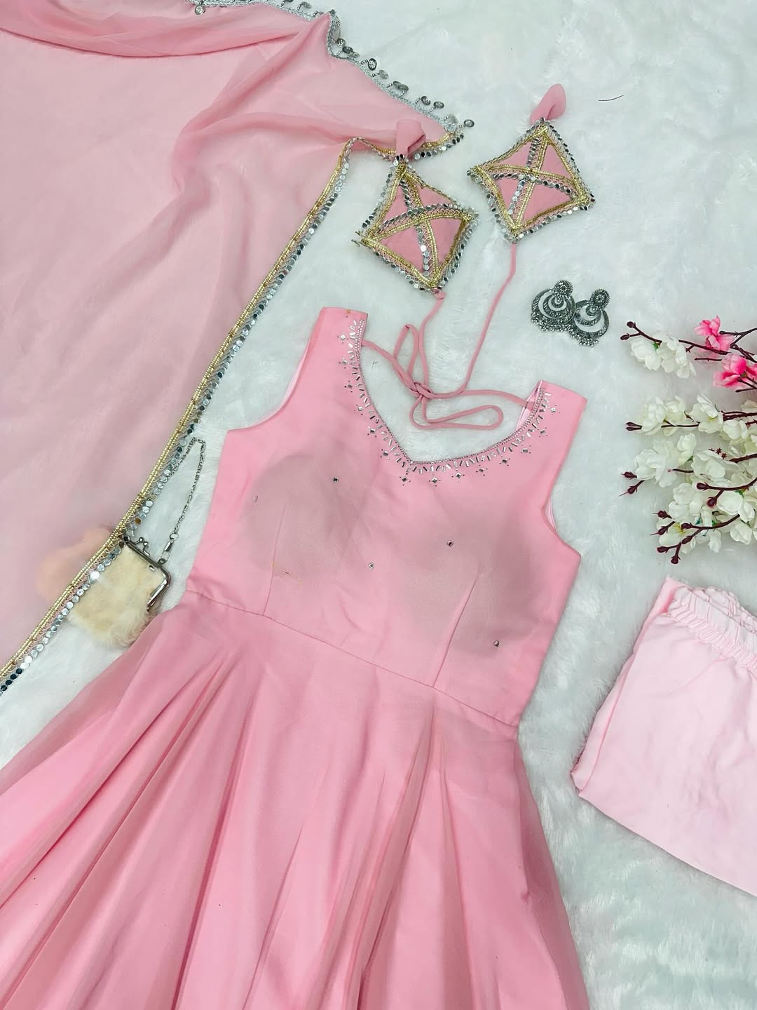 Pakistani Readymade Kurta with palazzo and Dupatta Set Salwar kameez