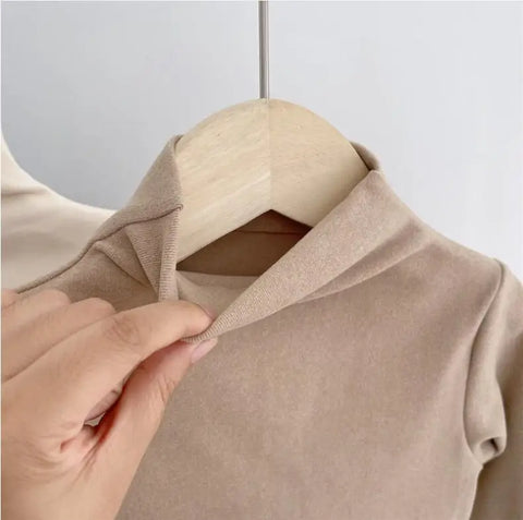 Autumn Winter Children Kids Boys Girls T-shirts Tops Turtleneck Solid Long Sleeve Warm Fleece Bottoming Shirts Tees for Kids/Talahi Collections