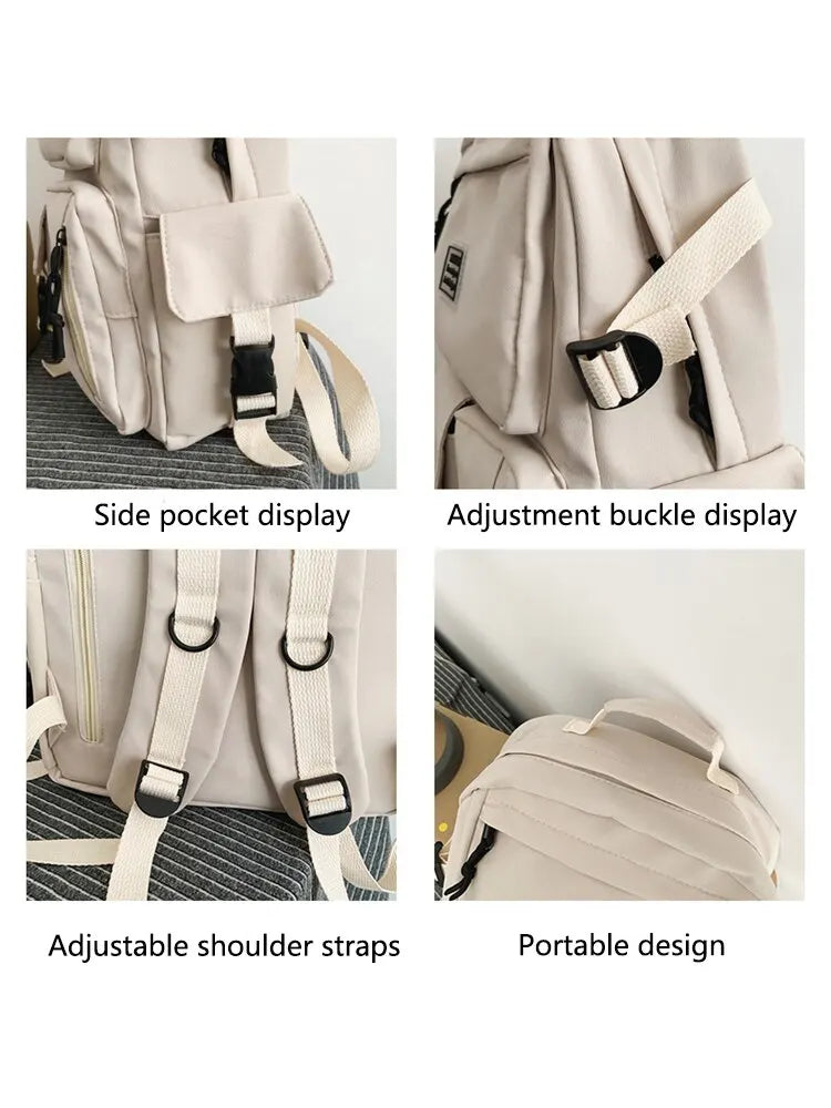 A Load Of Multi-pocket Men and Women Universal Nylon Large-capacity Leisure Simple Schoolbag Insert Buckle Computer Backpack/Talahi Collections