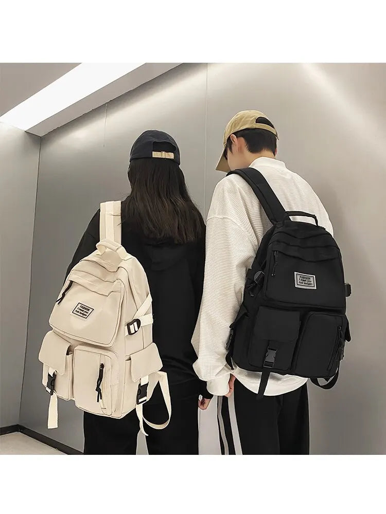 A Load Of Multi-pocket Men and Women Universal Nylon Large-capacity Leisure Simple Schoolbag Insert Buckle Computer Backpack/Talahi Collections
