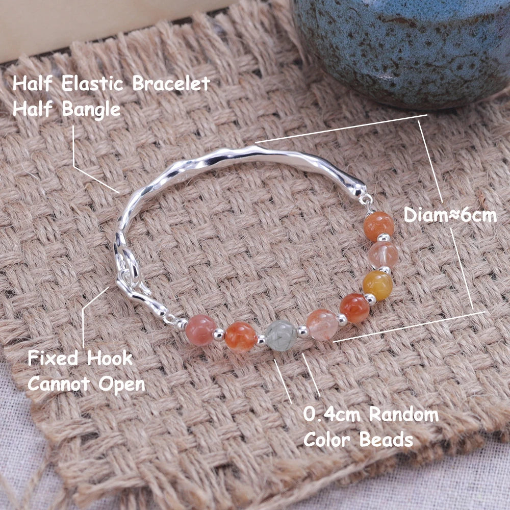 New 925 Sterling Silver Treasure Blue Purple Stone Bracelet Bangle For Woman Girl Fashion Jewelry Gift Dropship Wholesale/Talahi Collections
