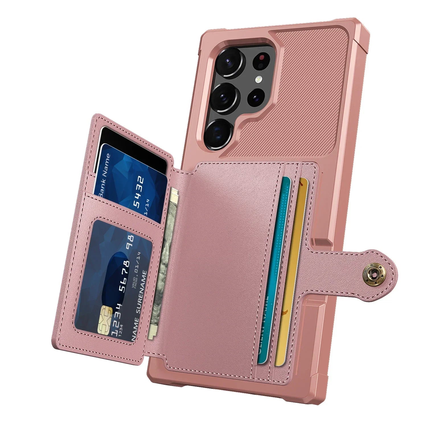 For Samsung Galaxy S25 S24 S23 Ultra S25 Plus Credit Card Case PU Leather Flip Wallet Cover with Photo Holder Hard Back Cover/Talahi Collections