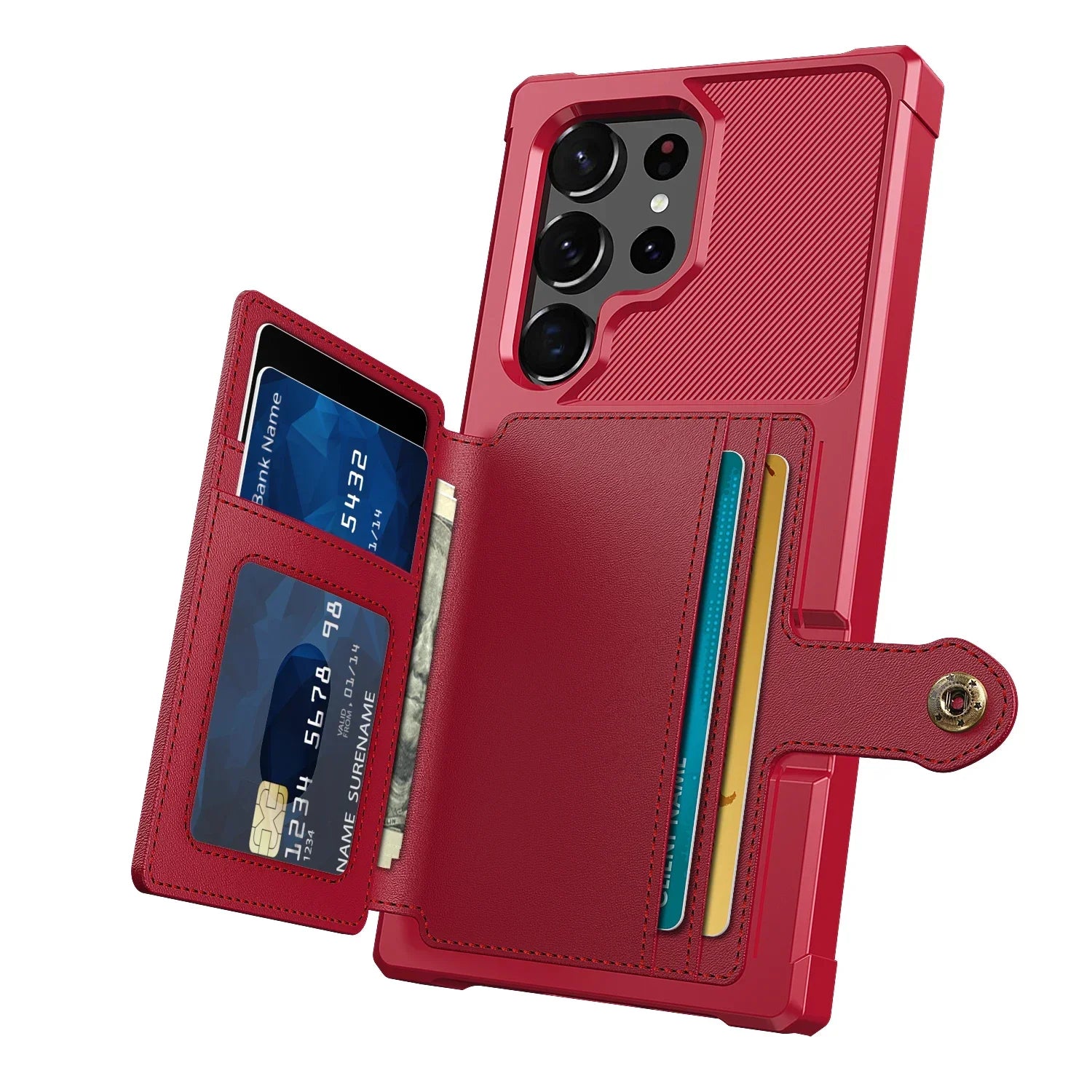 For Samsung Galaxy S25 S24 S23 Ultra S25 Plus Credit Card Case PU Leather Flip Wallet Cover with Photo Holder Hard Back Cover/Talahi Collections