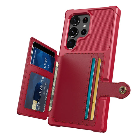 For Samsung Galaxy S25 S24 S23 Ultra S25 Plus Credit Card Case PU Leather Flip Wallet Cover with Photo Holder Hard Back Cover/Talahi Collections