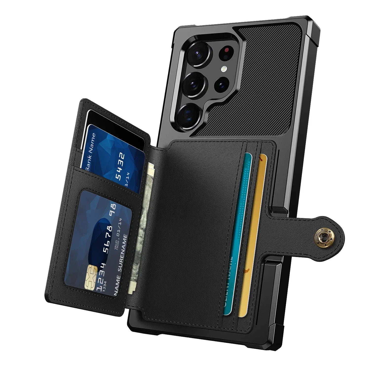 For Samsung Galaxy S25 S24 S23 Ultra S25 Plus Credit Card Case PU Leather Flip Wallet Cover with Photo Holder Hard Back Cover/Talahi Collections