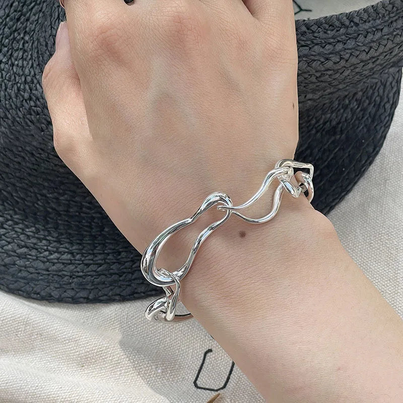 New 925 Sterling Silver Treasure Blue Purple Stone Bracelet Bangle For Woman Girl Fashion Jewelry Gift Dropship Wholesale/Talahi Collections