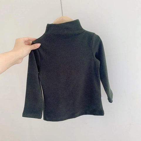 Autumn Winter Children Kids Boys Girls T-shirts Tops Turtleneck Solid Long Sleeve Warm Fleece Bottoming Shirts Tees for Kids/Talahi Collections