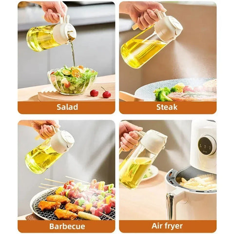 Kitchen Olive Oil Dispenser Oil Spray Bottle Automatic Dispenser 470ML Oil Sprayer for Cooking Kitchen Salad Barbecue BBQ Baking/Talahi Collections
