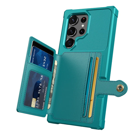 For Samsung Galaxy S25 S24 S23 Ultra S25 Plus Credit Card Case PU Leather Flip Wallet Cover with Photo Holder Hard Back Cover/Talahi Collections