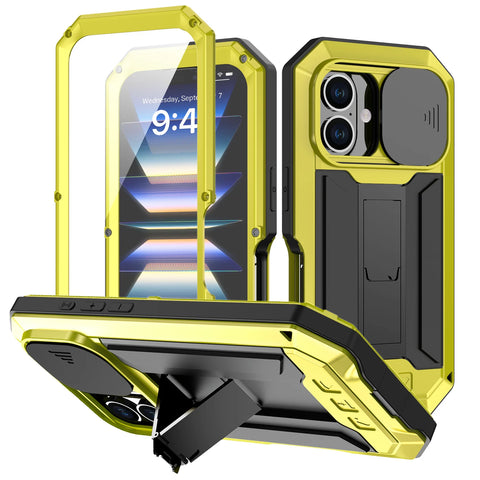IPhone 16 Pro Max iPhone 16 Plus Pro Military Grade Full-Body Rugged Built-in Kickstand Slide Camera Protective Cover Shell/Talahi Collections