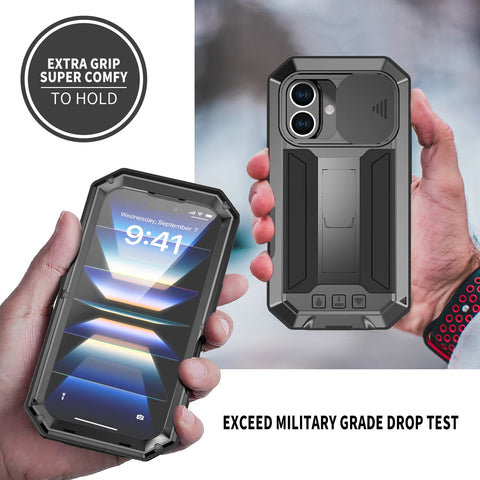 IPhone 16 Pro Max iPhone 16 Plus Pro Military Grade Full-Body Rugged Built-in Kickstand Slide Camera Protective Cover Shell/Talahi Collections