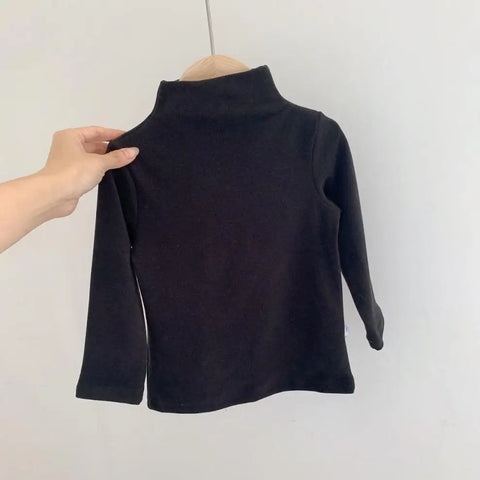 Autumn Winter Children Kids Boys Girls T-shirts Tops Turtleneck Solid Long Sleeve Warm Fleece Bottoming Shirts Tees for Kids/Talahi Collections