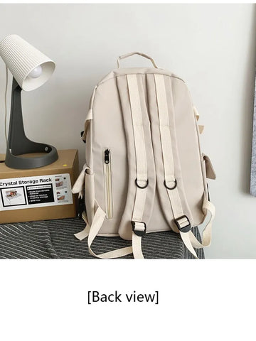 A Load Of Multi-pocket Men and Women Universal Nylon Large-capacity Leisure Simple Schoolbag Insert Buckle Computer Backpack/Talahi Collections