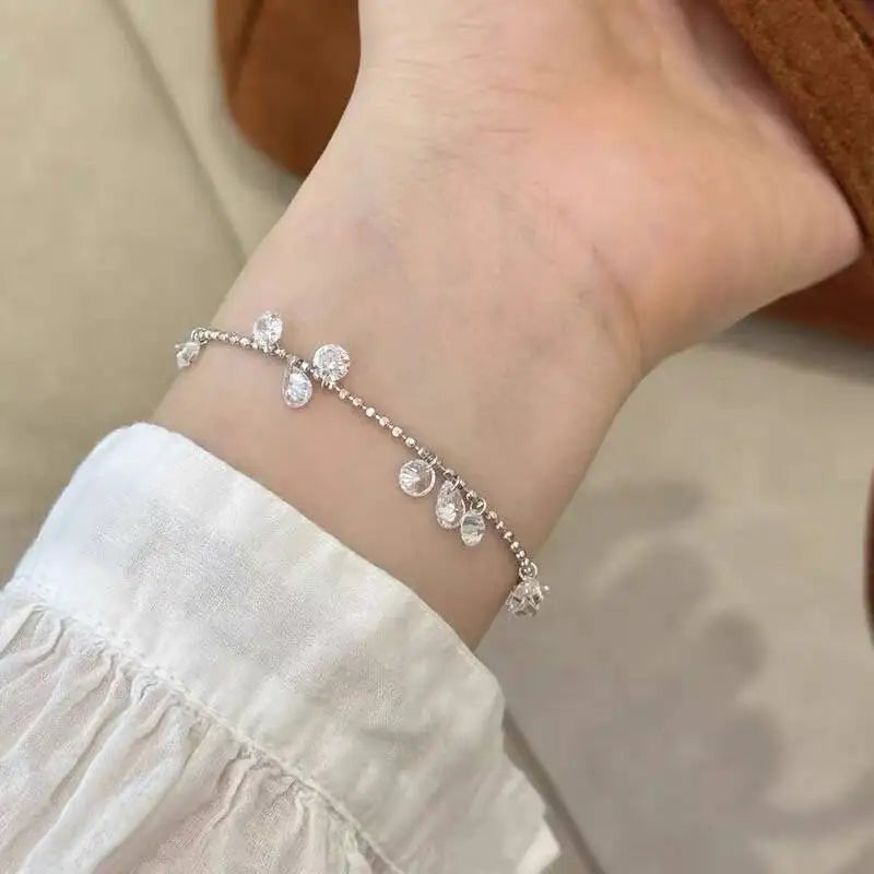 New 925 Sterling Silver Treasure Blue Purple Stone Bracelet Bangle For Woman Girl Fashion Jewelry Gift Dropship Wholesale/Talahi Collections