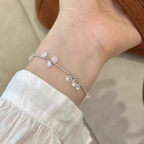New 925 Sterling Silver Treasure Blue Purple Stone Bracelet Bangle For Woman Girl Fashion Jewelry Gift Dropship Wholesale/Talahi Collections