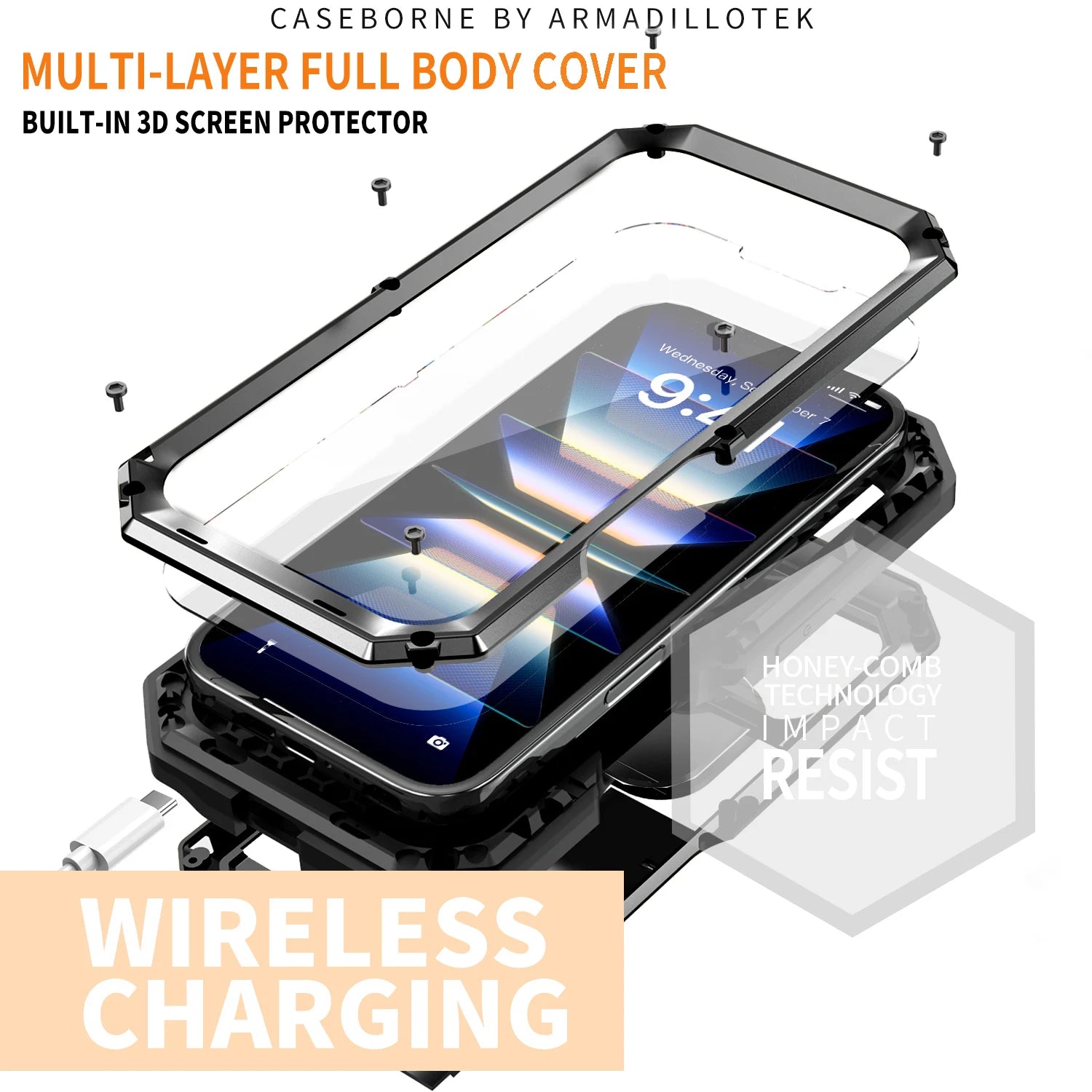 IPhone 16 Pro Max iPhone 16 Plus Pro Military Grade Full-Body Rugged Built-in Kickstand Slide Camera Protective Cover Shell/Talahi Collections