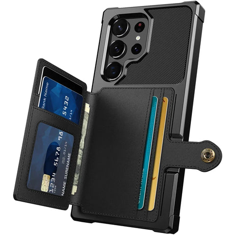 For Samsung Galaxy S25 S24 S23 Ultra S25 Plus Credit Card Case PU Leather Flip Wallet Cover with Photo Holder Hard Back Cover/Talahi Collections