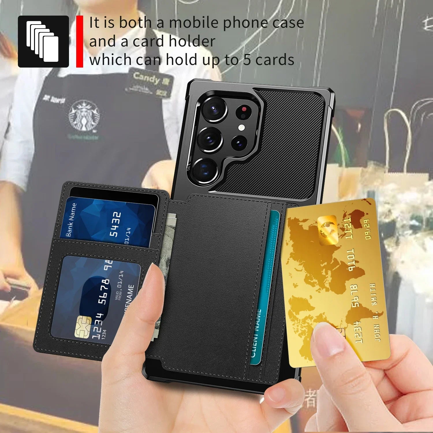For Samsung Galaxy S25 S24 S23 Ultra S25 Plus Credit Card Case PU Leather Flip Wallet Cover with Photo Holder Hard Back Cover/Talahi Collections