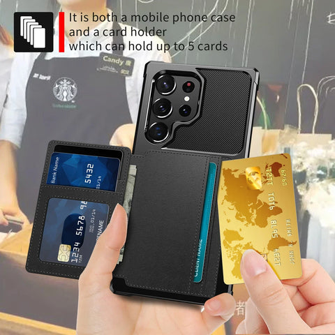 For Samsung Galaxy S25 S24 S23 Ultra S25 Plus Credit Card Case PU Leather Flip Wallet Cover with Photo Holder Hard Back Cover/Talahi Collections
