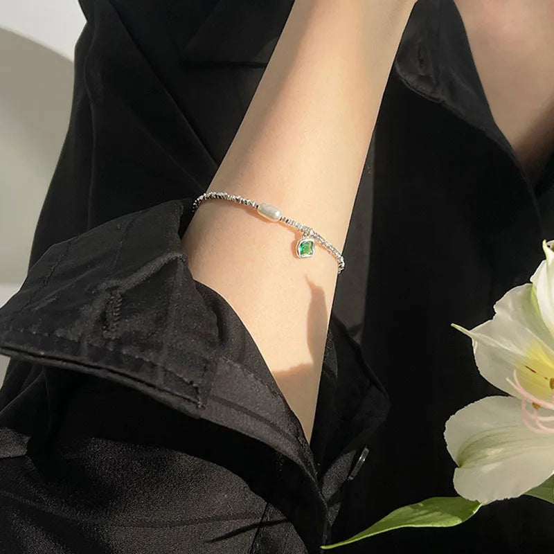 New 925 Sterling Silver Treasure Blue Purple Stone Bracelet Bangle For Woman Girl Fashion Jewelry Gift Dropship Wholesale/Talahi Collections