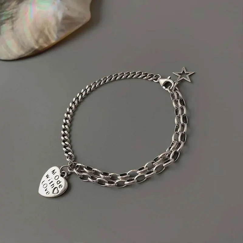 New 925 Sterling Silver Treasure Blue Purple Stone Bracelet Bangle For Woman Girl Fashion Jewelry Gift Dropship Wholesale/Talahi Collections