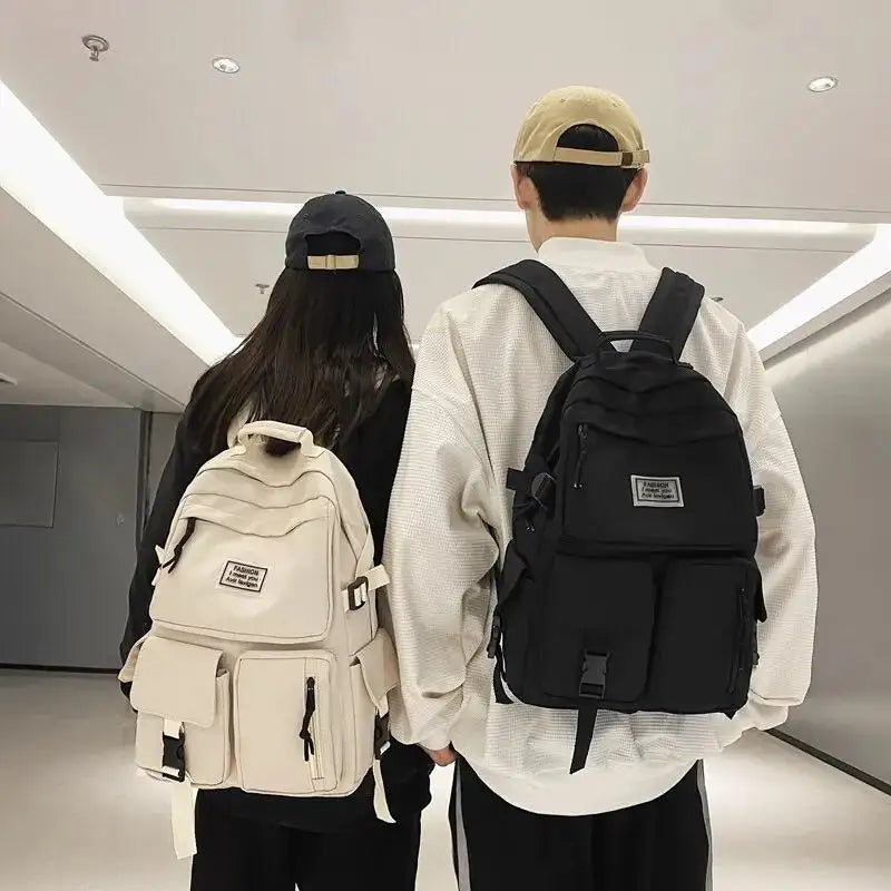 A Load Of Multi-pocket Men and Women Universal Nylon Large-capacity Leisure Simple Schoolbag Insert Buckle Computer Backpack/Talahi Collections