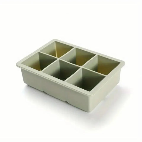 1pc, Ice Cube Tray With Lid, 6 Cavity Flexible Food Grade Silicone Ice Cube Mold, Ice Trays For Freezer/Talahi Collections