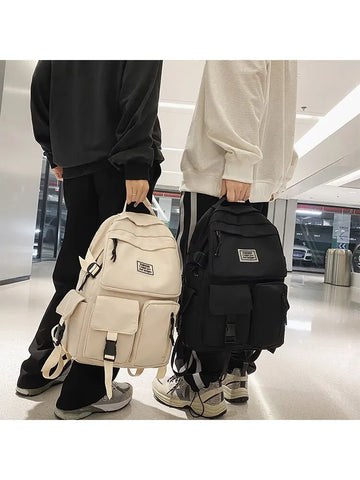A Load Of Multi-pocket Men and Women Universal Nylon Large-capacity Leisure Simple Schoolbag Insert Buckle Computer Backpack/Talahi Collections
