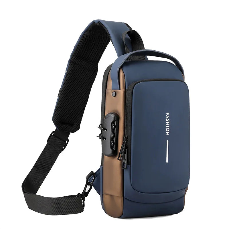 Men Anti Theft Chest Bag Shoulder Bags USB Charging Crossbody Package School Short Trip Messengers Bags Men's Oxfor/Talahi Collections