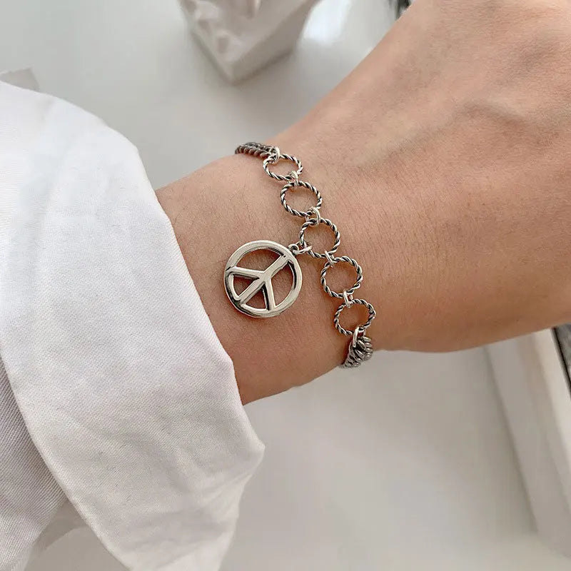 New 925 Sterling Silver Treasure Blue Purple Stone Bracelet Bangle For Woman Girl Fashion Jewelry Gift Dropship Wholesale/Talahi Collections
